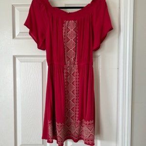 Skies Are Blue Off Shoulder Embroidered Dress (M)